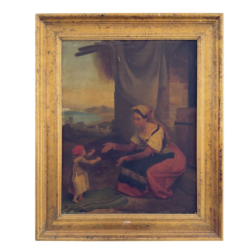 Pittore del XIX secolo, Primi passi - olio su tela
