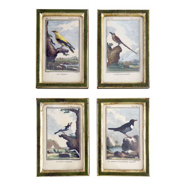 Quattro incisioni acquarellate, XVIII secolo