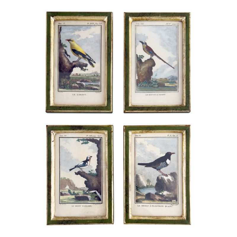 Quattro incisioni acquarellate, XVIII secolo