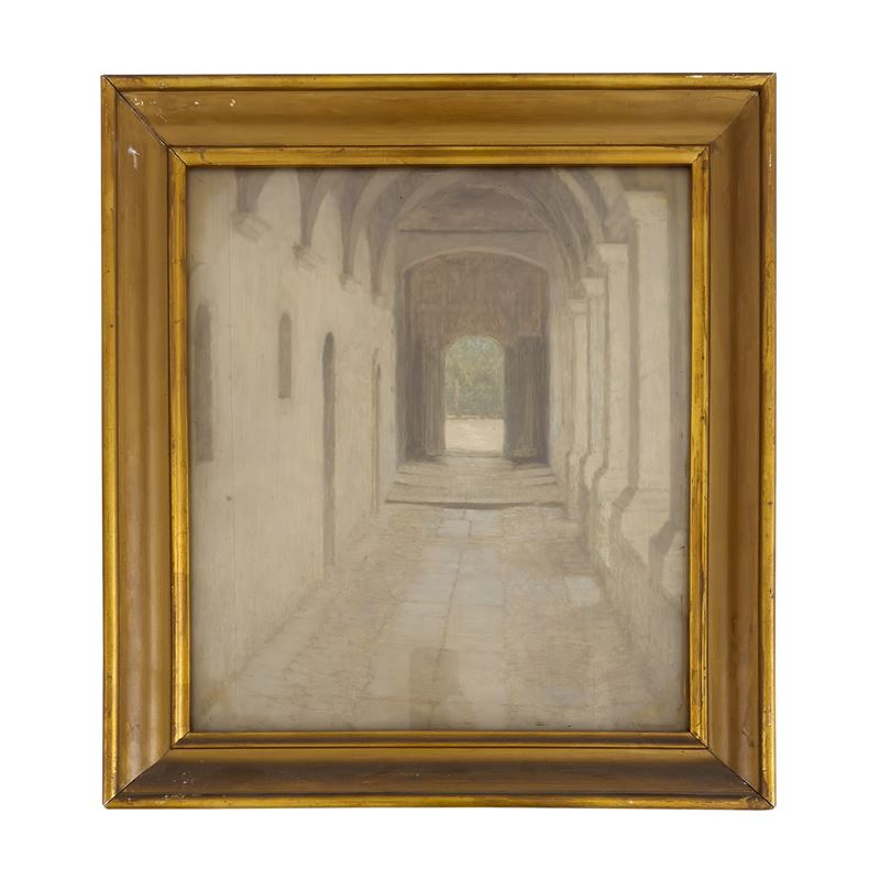 Giuseppe Ar, Il chiostro, olio su tavoletta