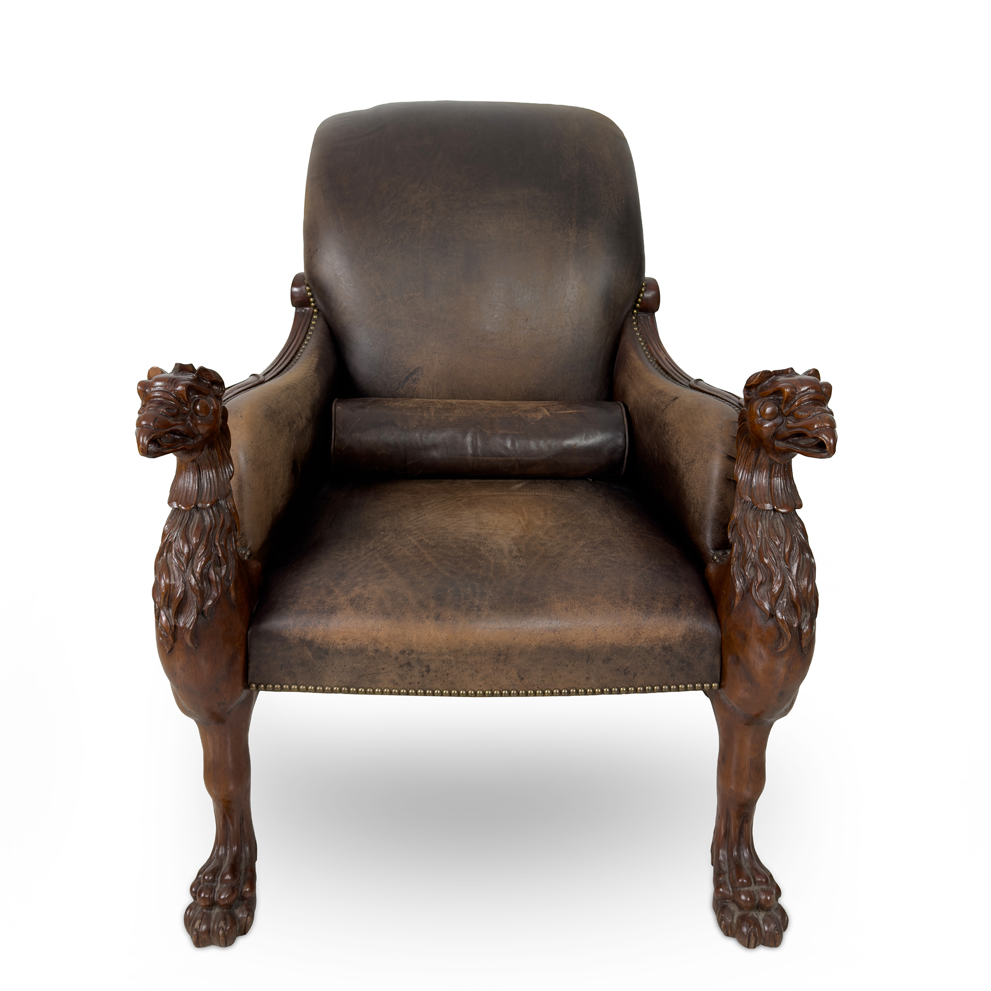 Poltrona da biblioteca di mogano, Inghilterra, XIX secolo