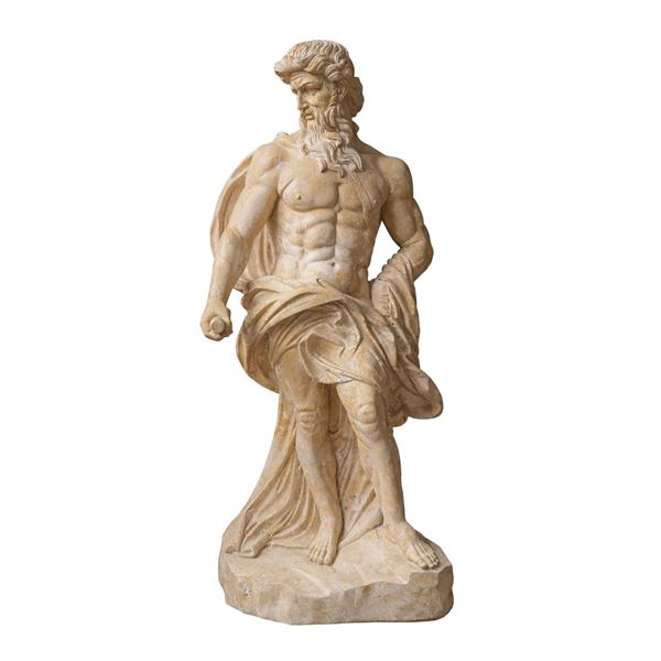 Grande figura di Nettuno in marmo giallo