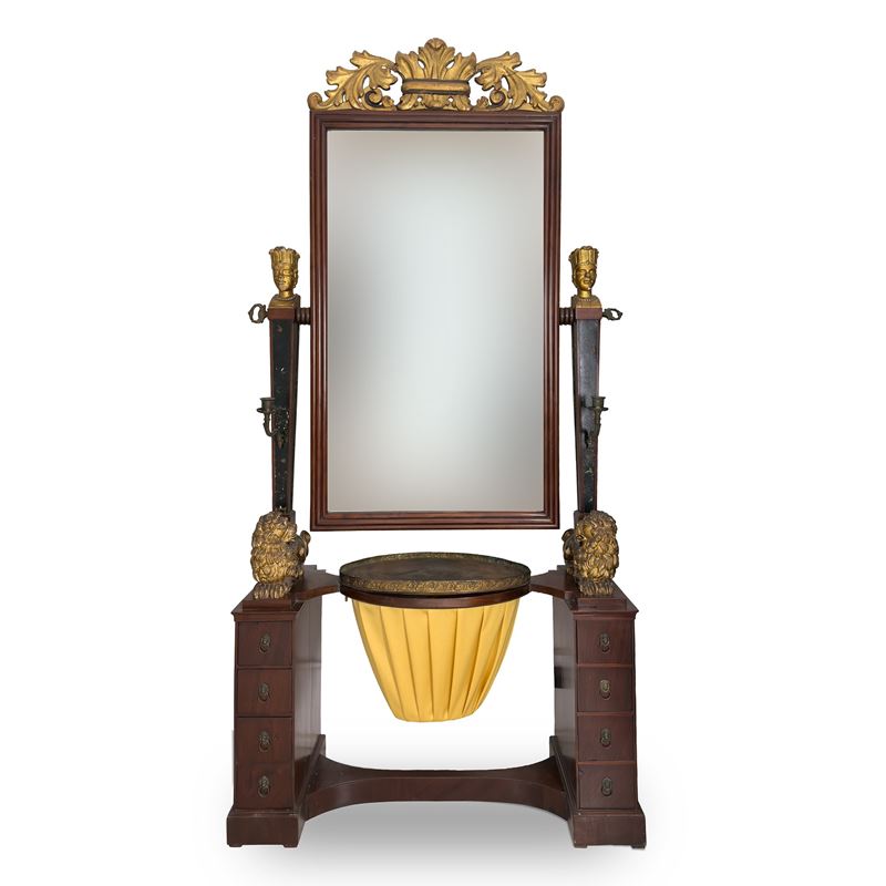 Psiche in mogano e legno dorato, Lucca, inizi del XIX secolo