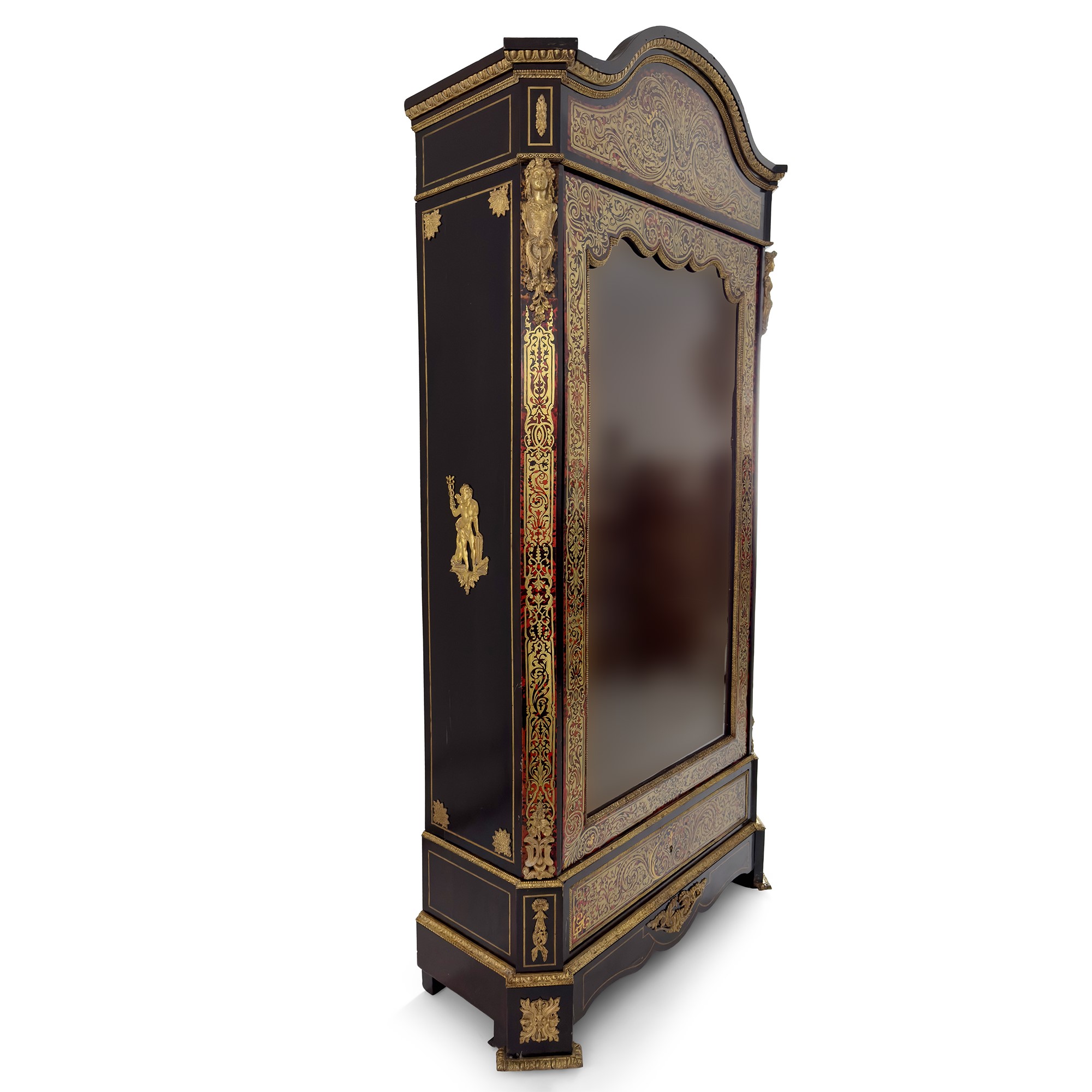 Mobile vetrina in legno ebanizzato decorata alla maniera di Boulle, Francia, XIX secolo