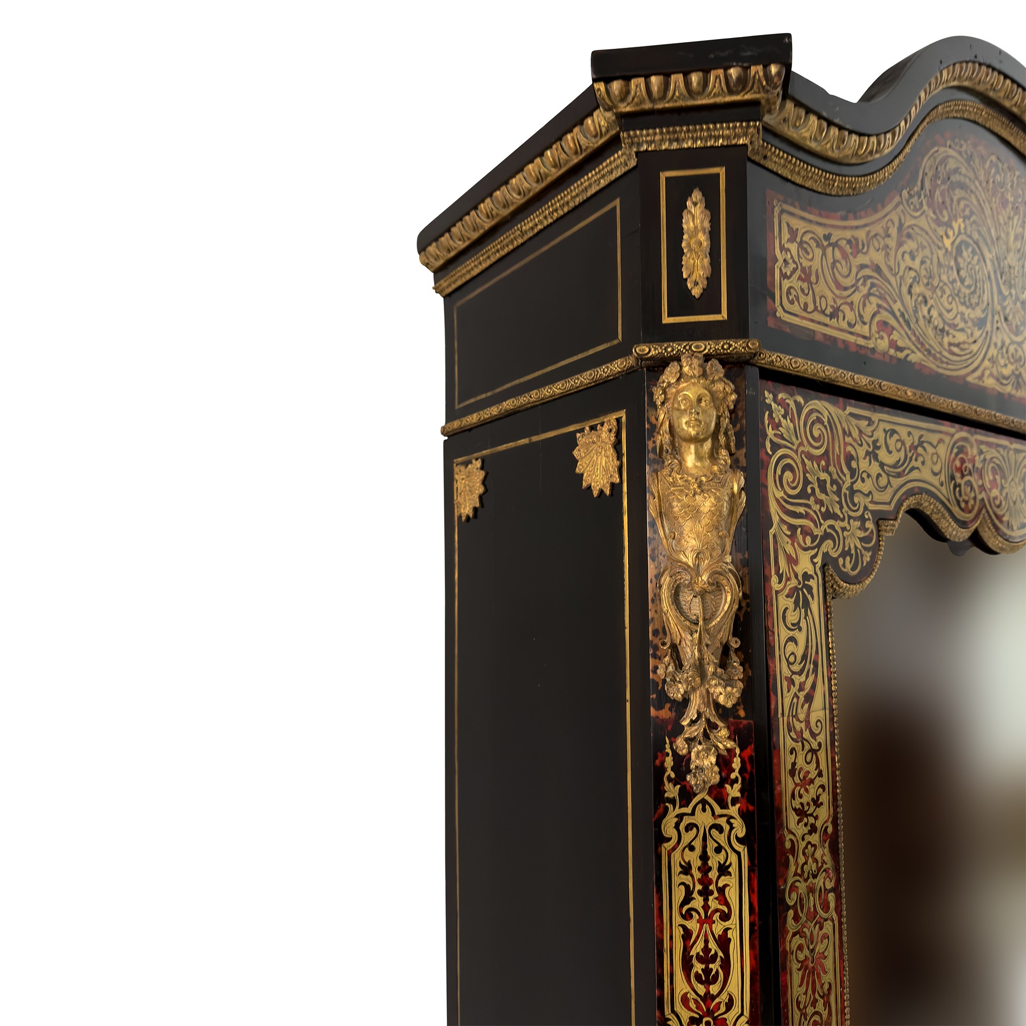Mobile vetrina in legno ebanizzato decorata alla maniera di Boulle, Francia, XIX secolo