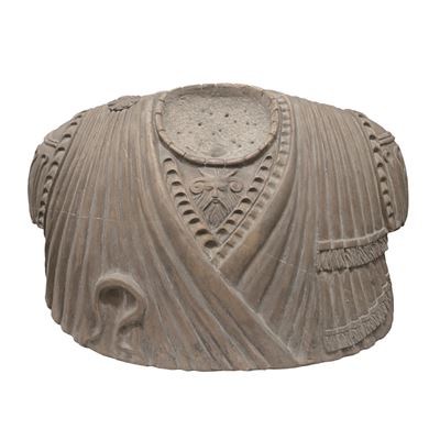 Fregio in Marmo Bianco Raffigurante Parte di una Toga