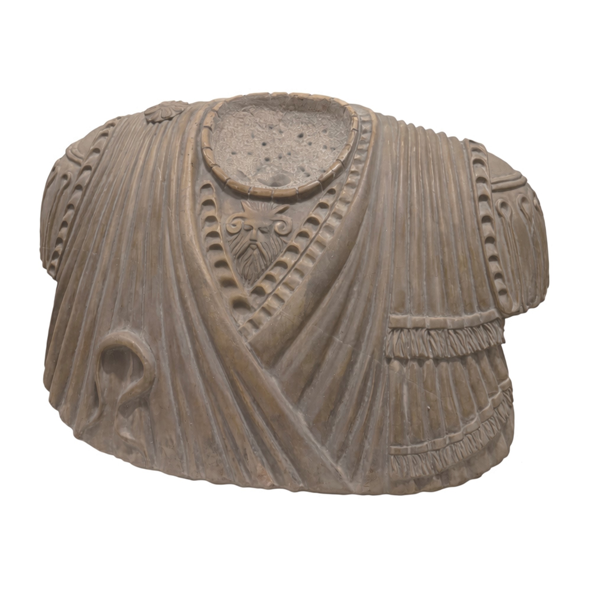 Fregio in Marmo Bianco Raffigurante Parte di una Toga