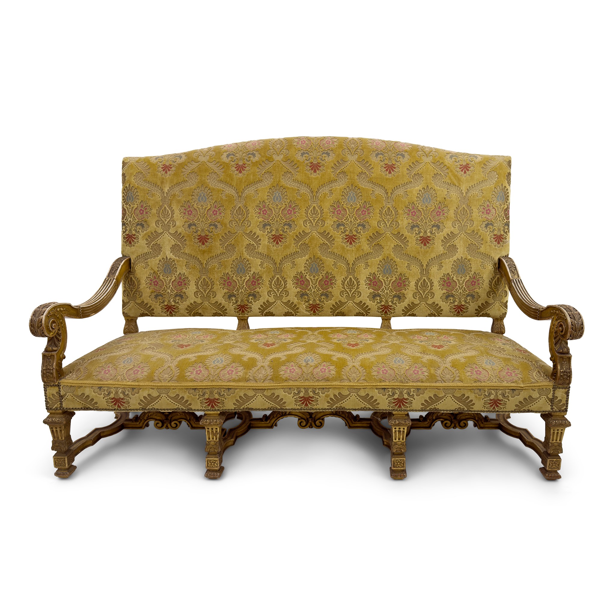 Servizio da salotto composto da un divano e sei poltrone in stile Reggenza