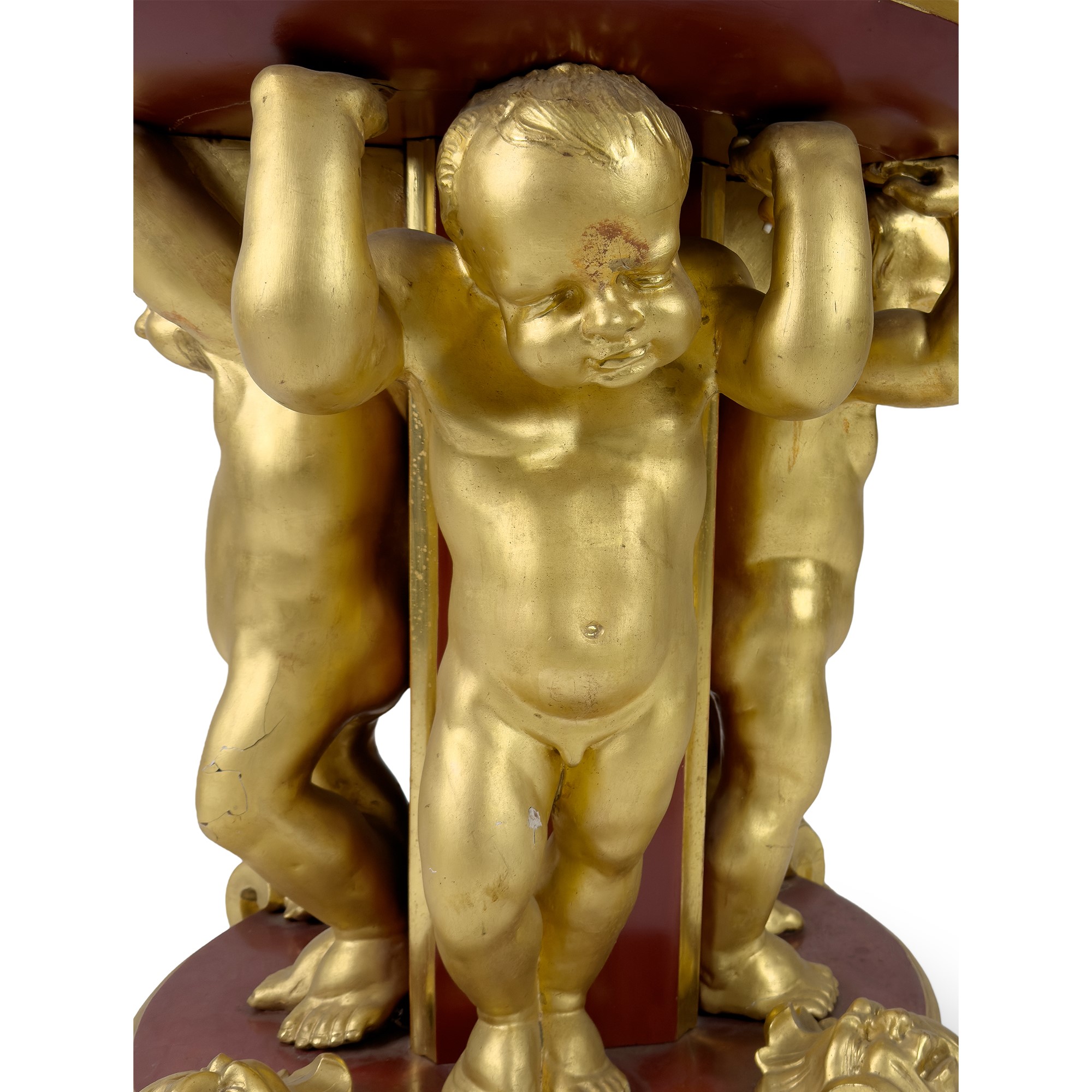 Flambeau da centro in legno dorato