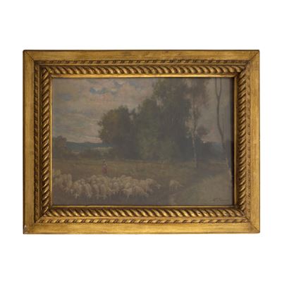 Licinio Barzanti, Paesaggio con pastorella e gregge