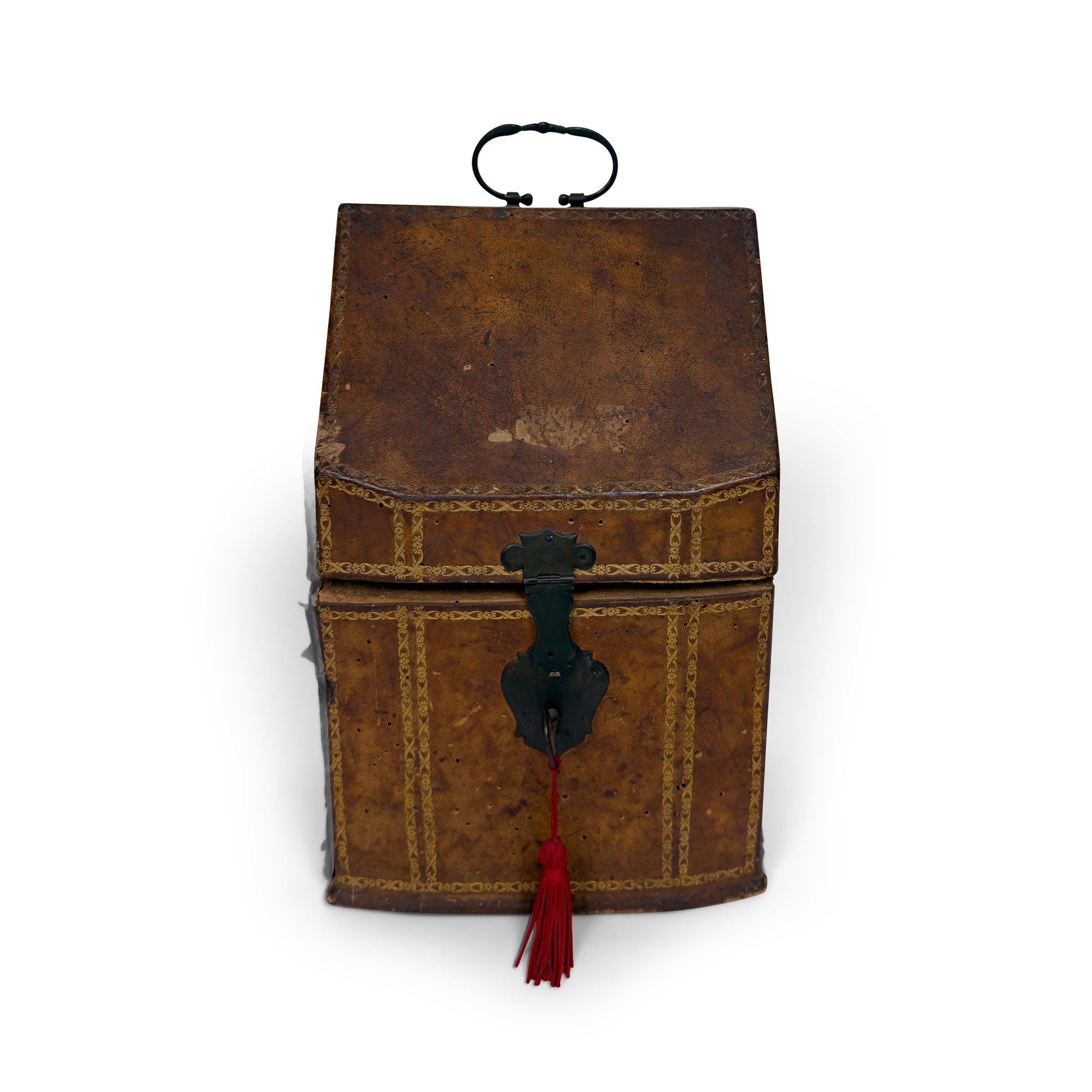 Custodia per posate a 24 scomparti rivestita in cuoio, XVIII secolo