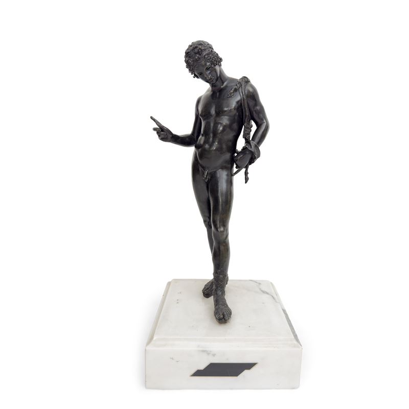 Scultore del XIX secolo, Narciso in bronzo patinato