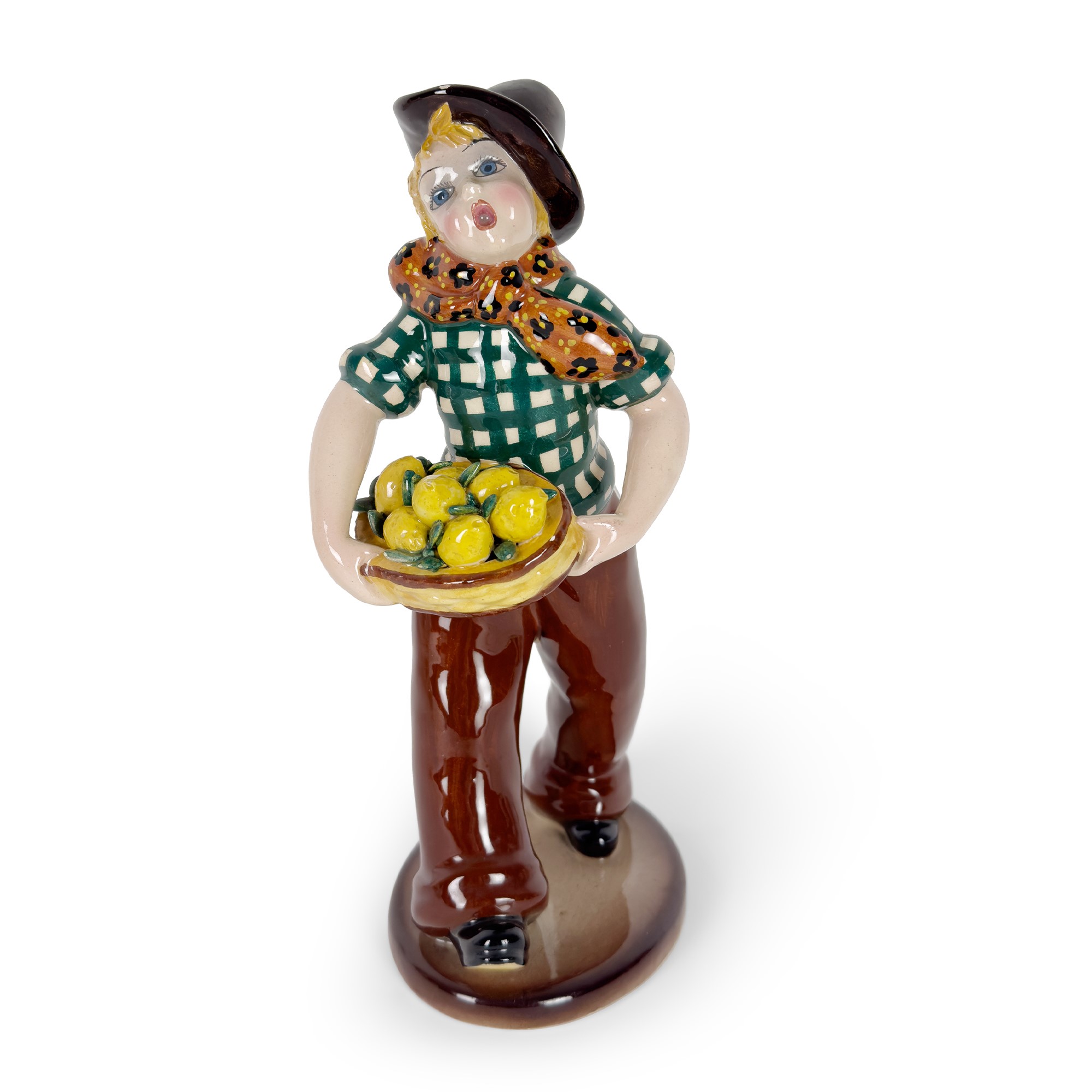 Collezione di quattro sculture in ceramica bianca e policroma, anni '40-'50