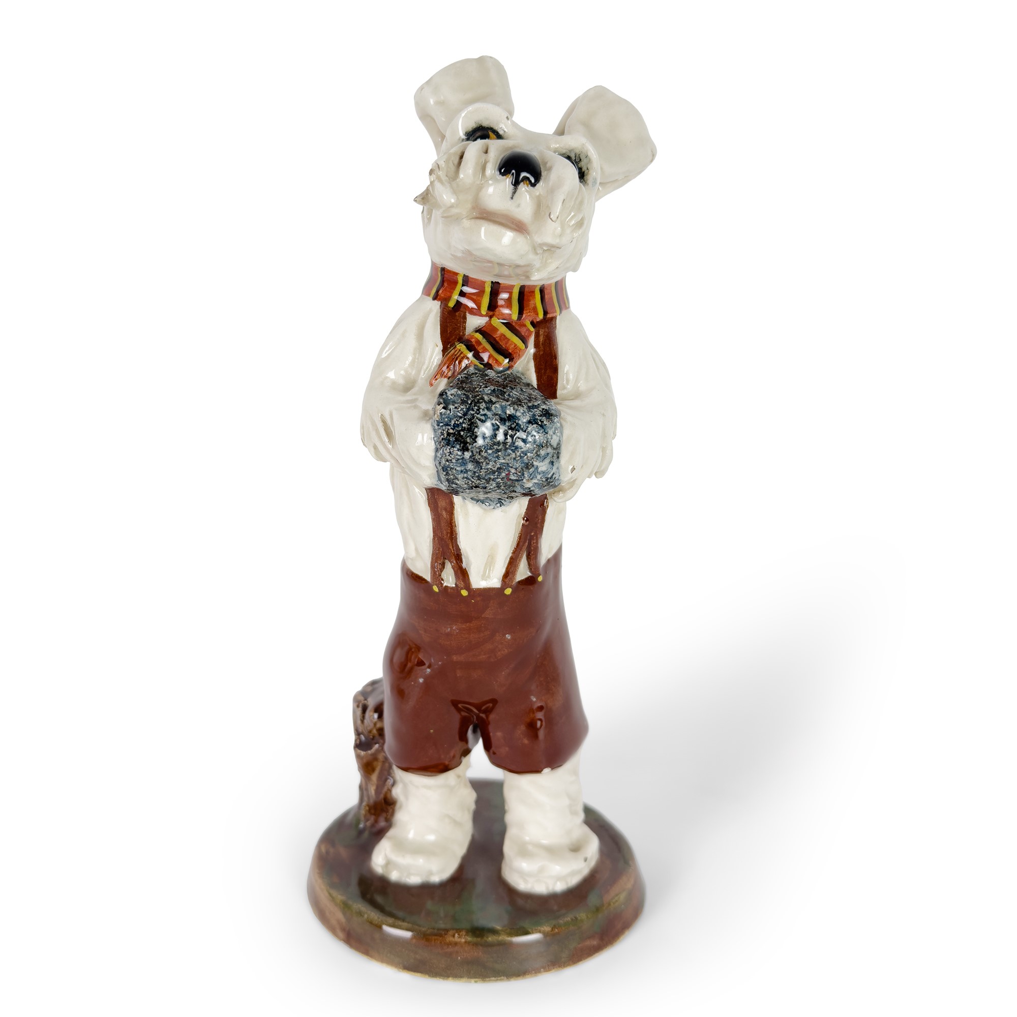 Tre sculture in ceramica bianca e policroma, manifatture Orsato e Ronzan, anni '50