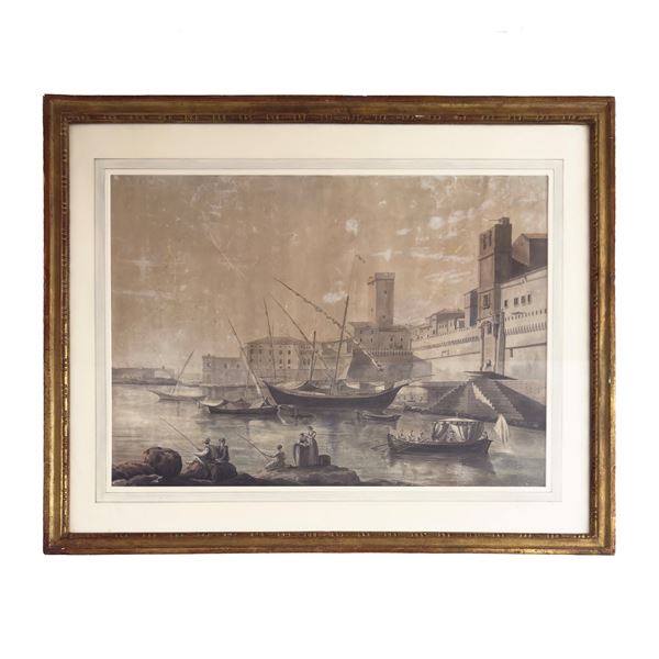 Abraham Ducros e Giovanni Volpato, Il Porto di Civitavecchia, 1780 circa