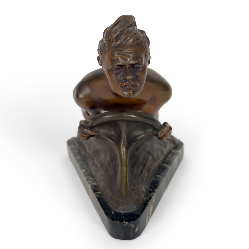 Charles Stewart Rolls, scultura in bronzo patinato, inizi del XX secolo