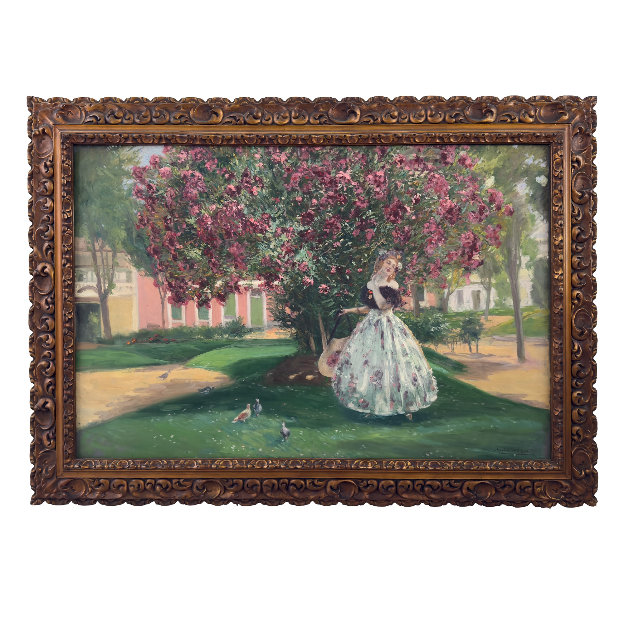 Carlos Vázquez Úbeda, Una giornata di primavera, olio su tela cm. 75x111