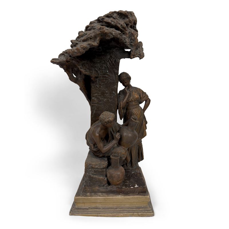 Il vasaio, gruppo in terracotta patinata, fine del XIX secolo