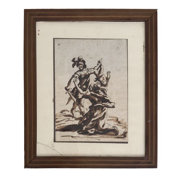 La Strage degli Innocenti, disegno a inchiostro e acquarello su carta, XVII/XVIII secolo