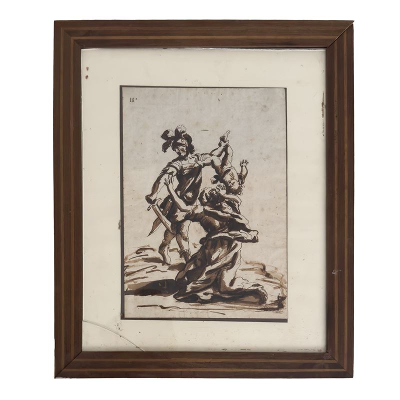 La Strage degli Innocenti, disegno a inchiostro e acquarello su carta, XVII/XVIII secolo