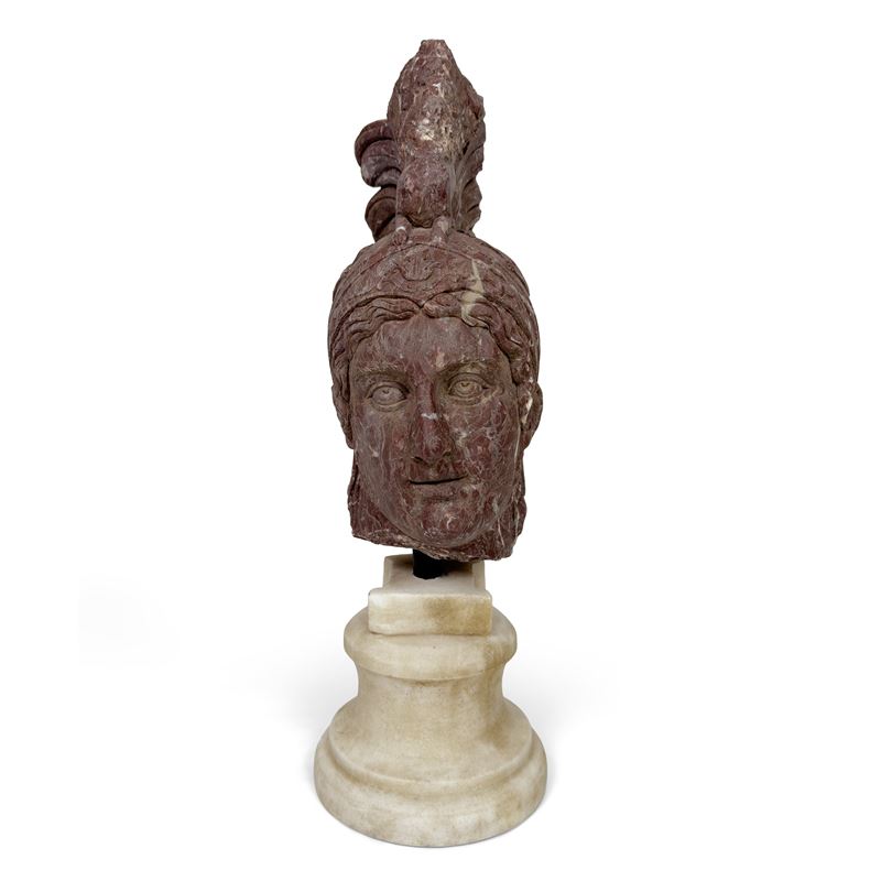 Scultore ignoto, Testa di Marte in marmo rosso Levanto