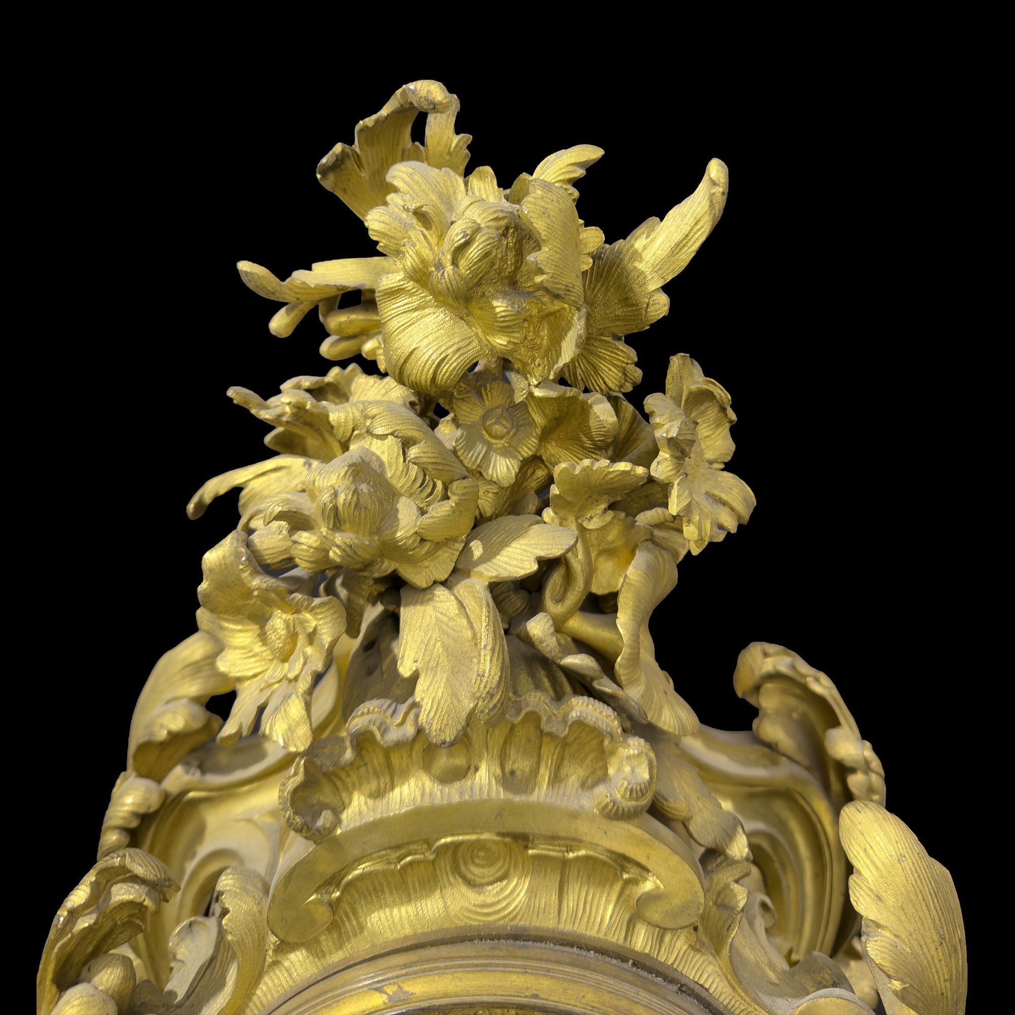Pendola a lira in bronzo dorato, Francia, XIX secolo