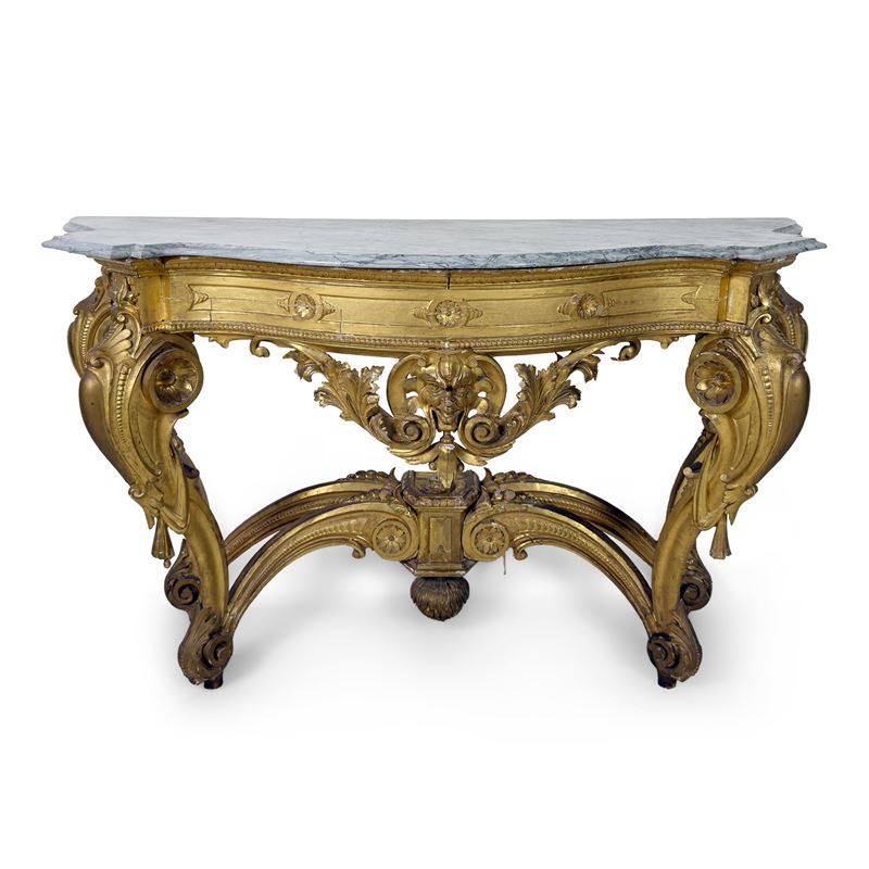 Console in legno dorato, XIX secolo