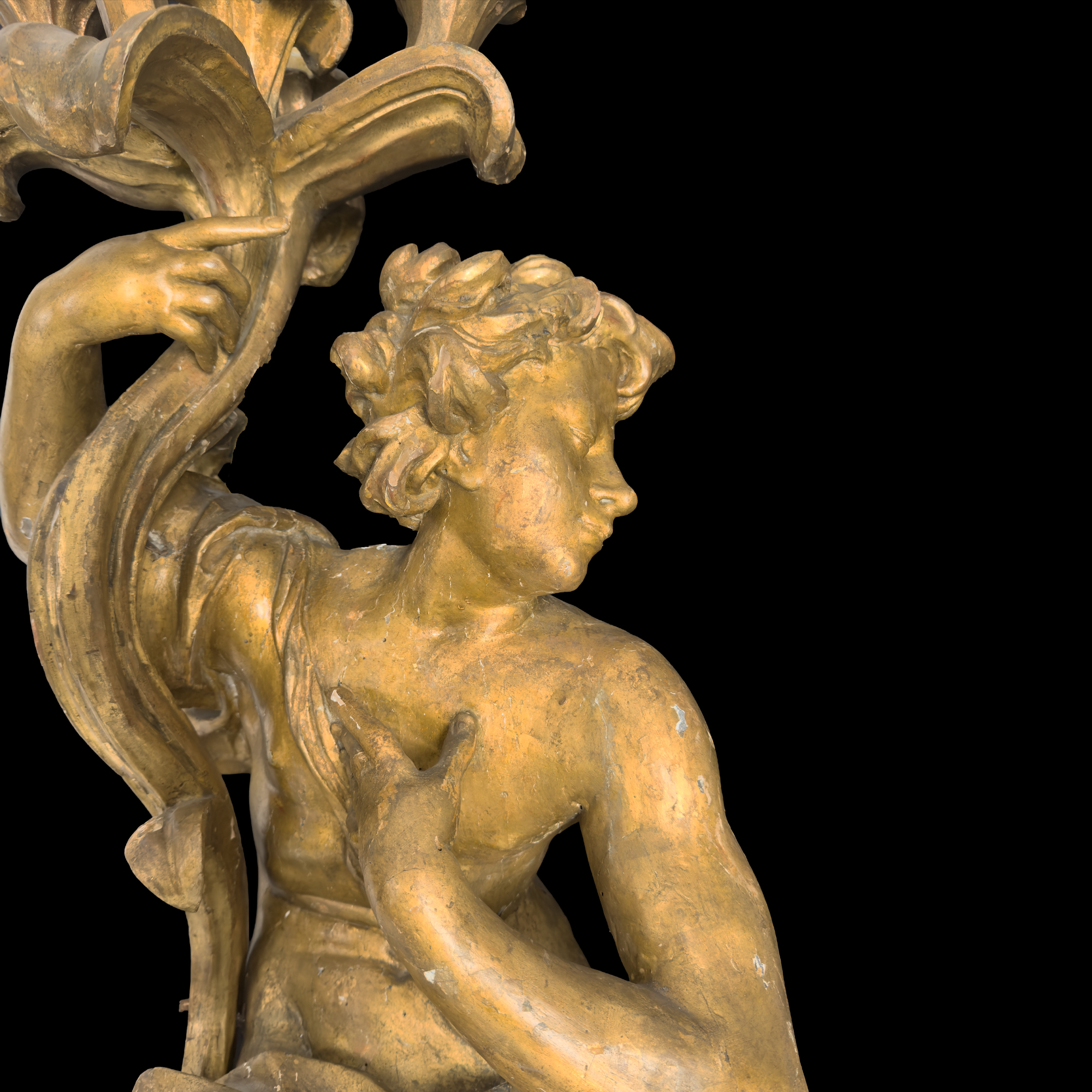 Flambeaux da muro in legno dorato, Roma, seconda metà del XVII secolo