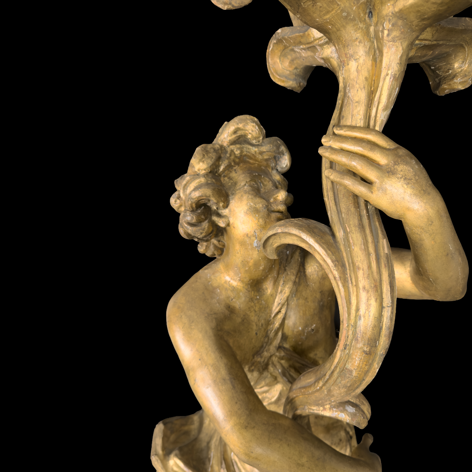 Flambeaux da muro in legno dorato, Roma, seconda metà del XVII secolo