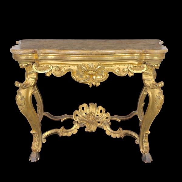 Console in legno dorato, Roma, XVIII secolo