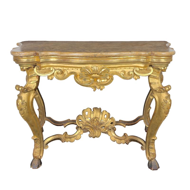 Console in legno dorato, Roma, XVIII secolo