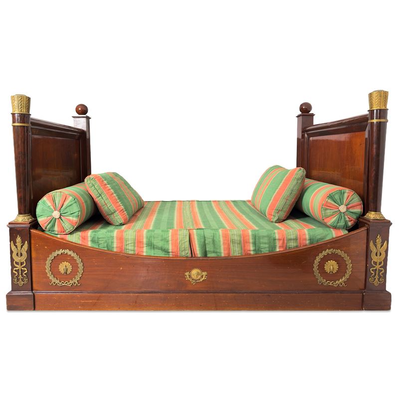 Lit en bateau in mogano, Francia, XIX secolo