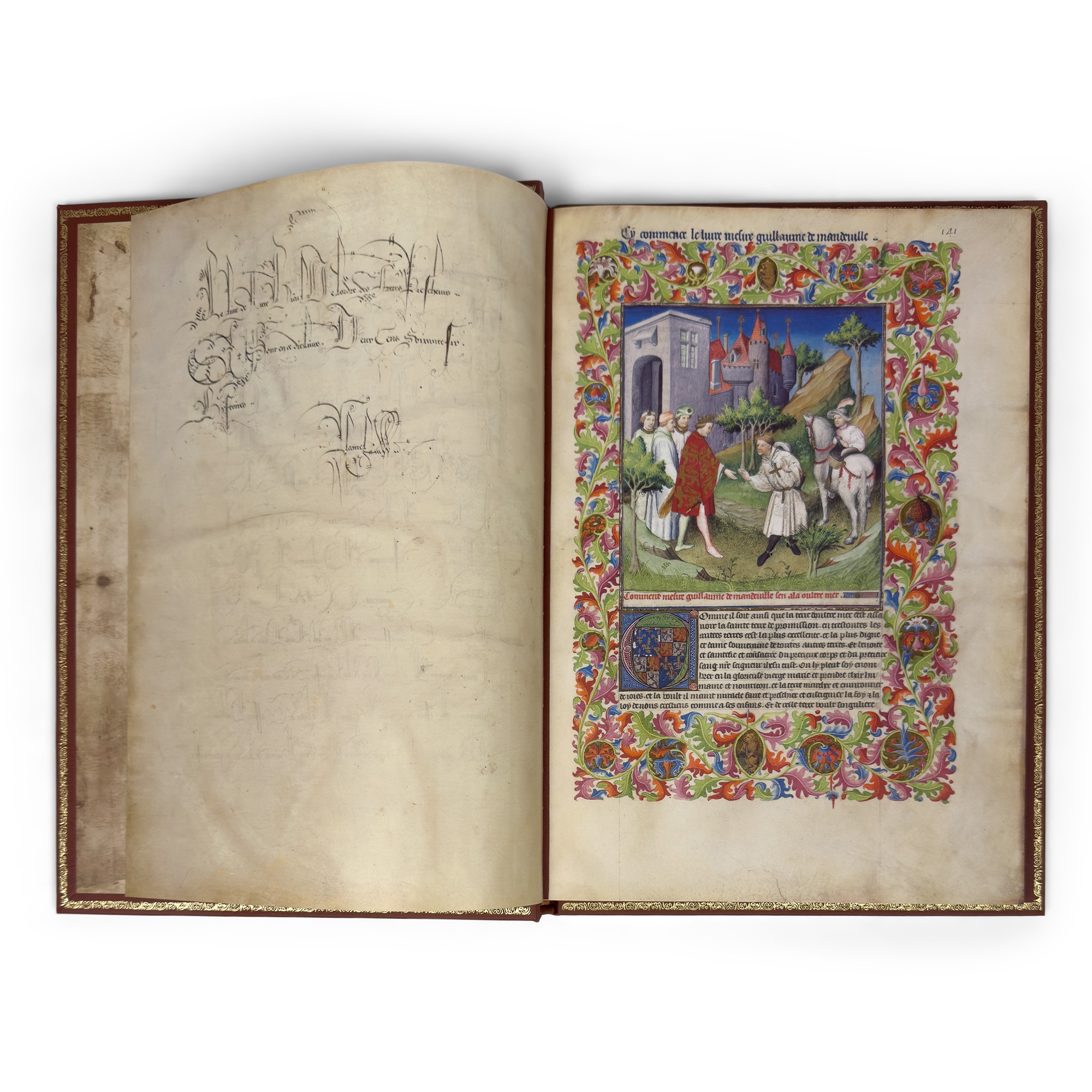 Facsimile del manoscritto di Jean de Mandeville, Die Wunder der Erde. Die Reisen des Ritters Jean...