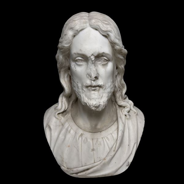 Busto di Cristo in marmo bianco, inizi del XX secolo