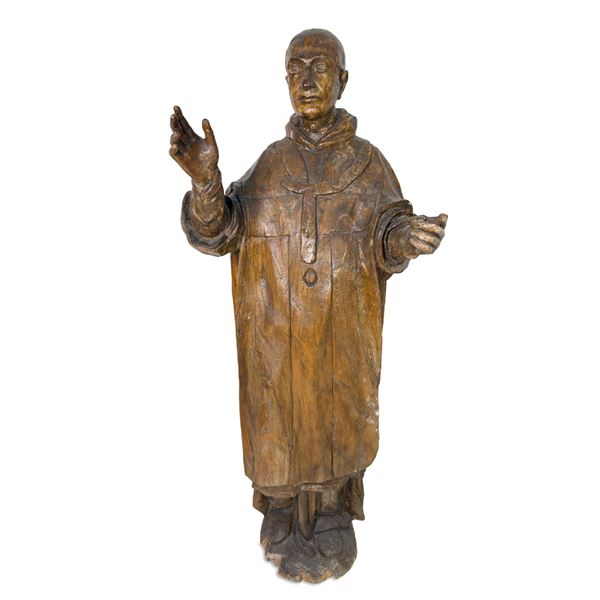 San Carlo Borromeo, grande scultura lignea, XVII secolo