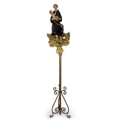 Sant'Antonio col Bambino, gruppo a tuttotondo in legno laccato e dorato, XVIII secolo