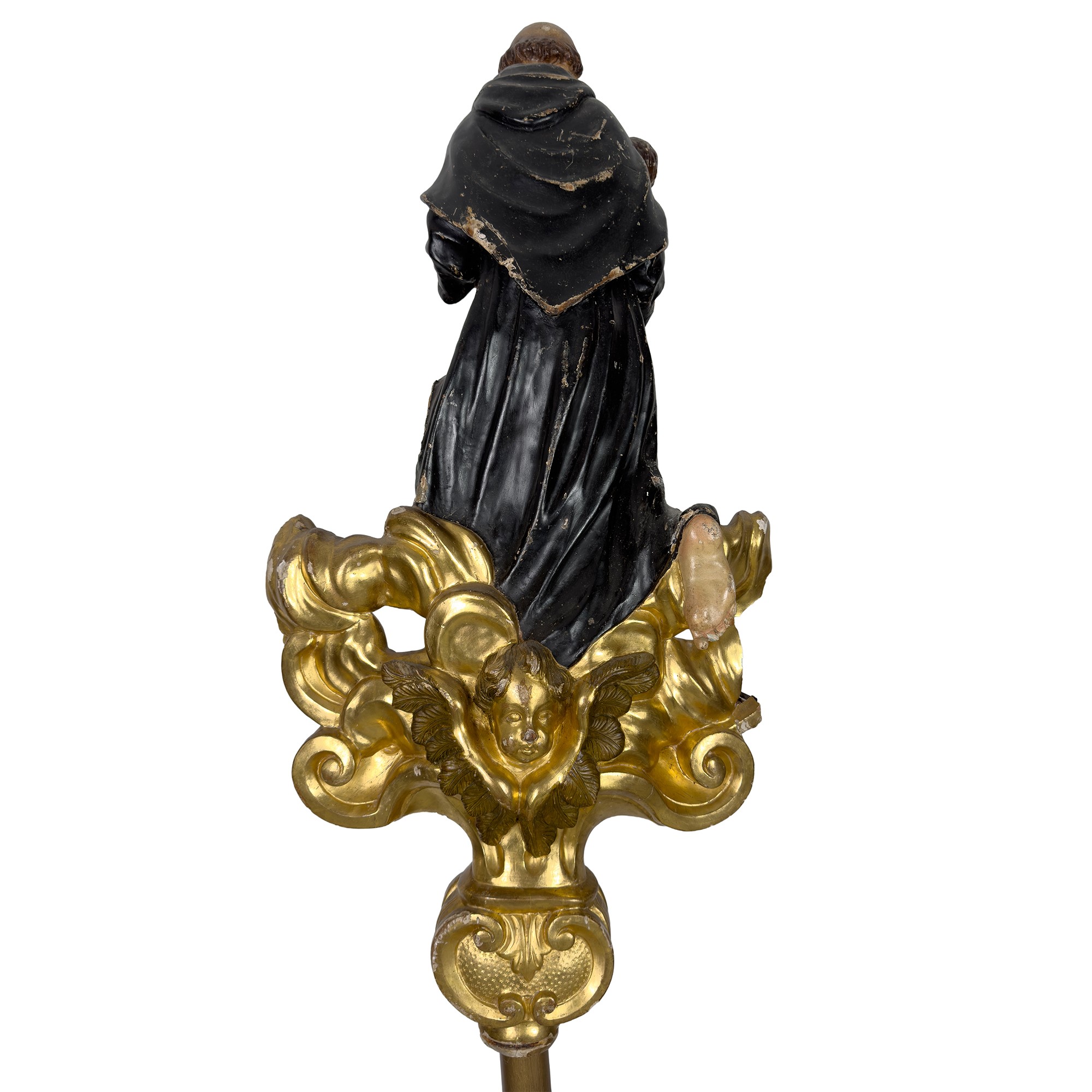 Sant'Antonio col Bambino, gruppo a tuttotondo in legno laccato e dorato, XVIII secolo