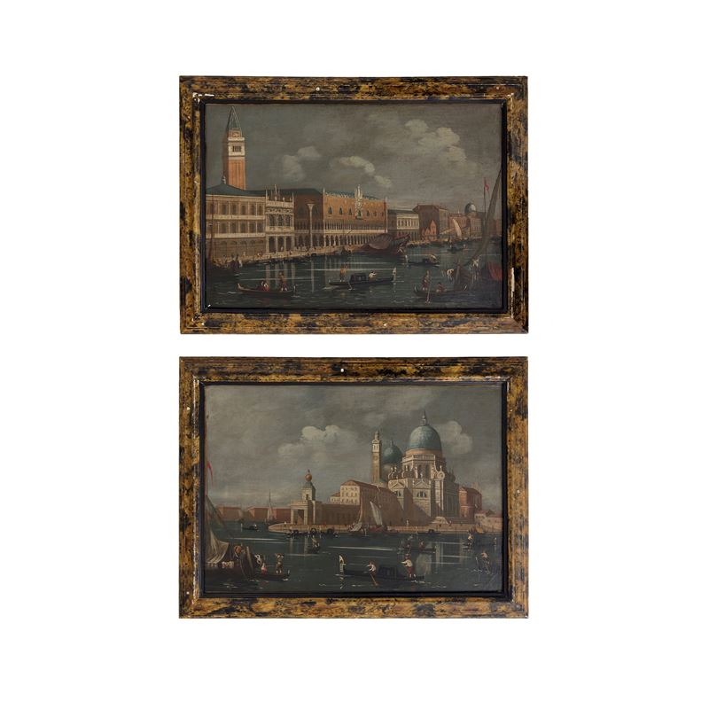 Pittore del XIX secolo, La chiesa della Salute con la Punta della Dogana e Palazzo Ducale dal Can...