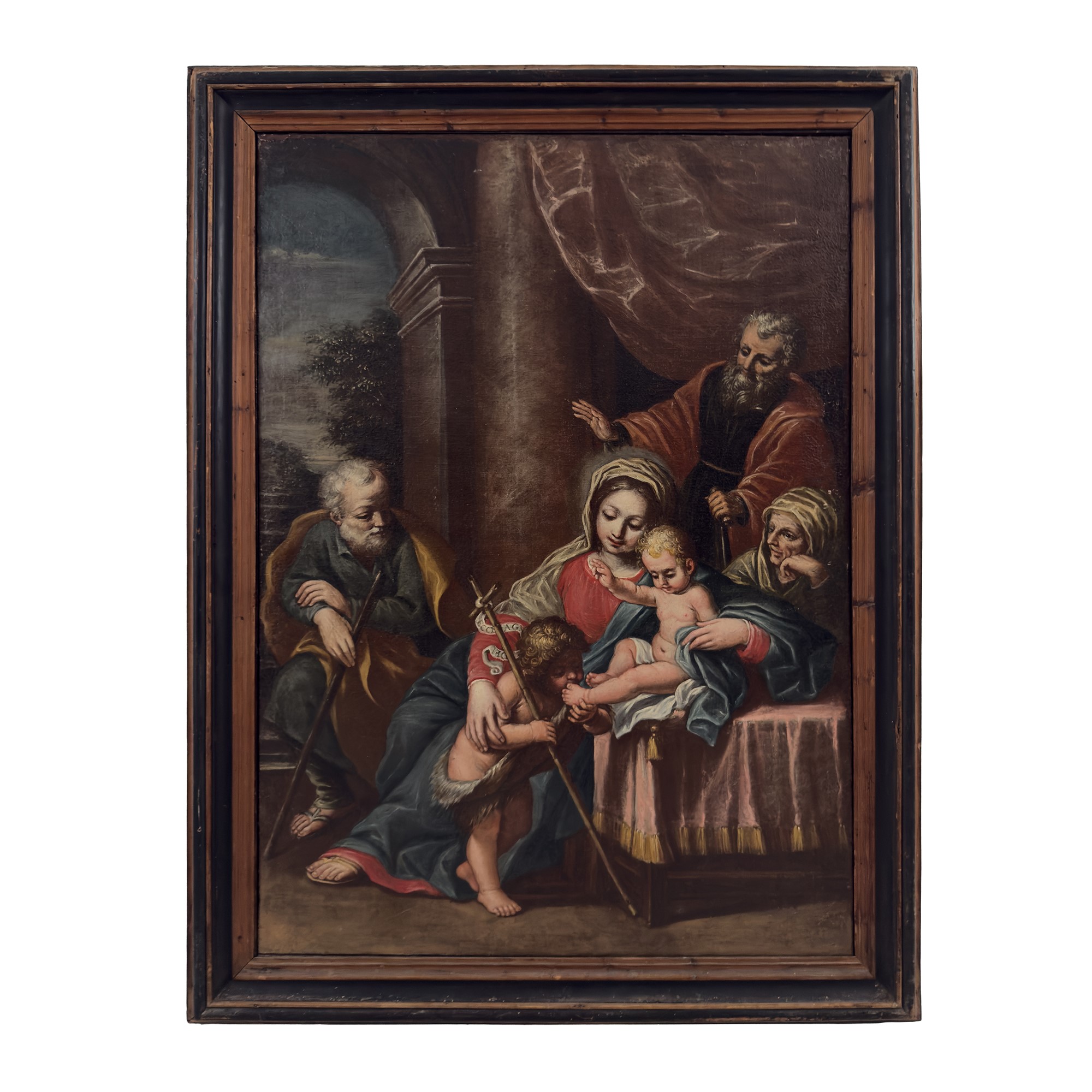 Pittore del XVII secolo, Sacra Famiglia con Sant'Anna, San Gioacchino e San Giovannino