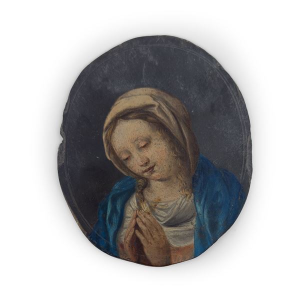 Placchetta ovale in ardesia, XVII secolo