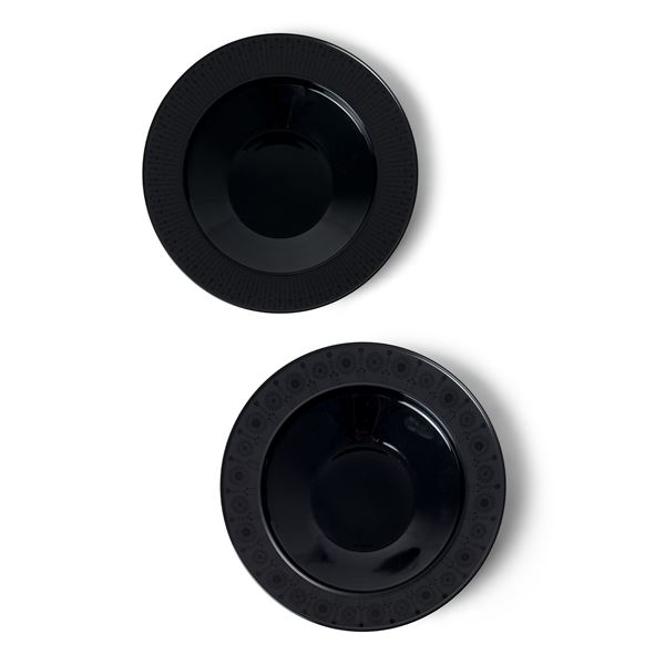 Coppia di centrotavola in porcellana nera, Tapio Wirkkala per Rosenthal