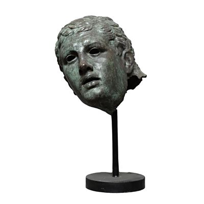 Testa del Gladiatore Borghese, scultura in bronzo patinato