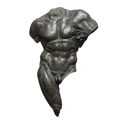 Frammento dell'Ercole Farnese, scultura in bronzo patinato