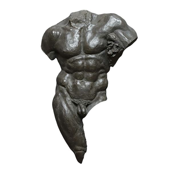 Frammento dell'Ercole Farnese, scultura bronzo patinato