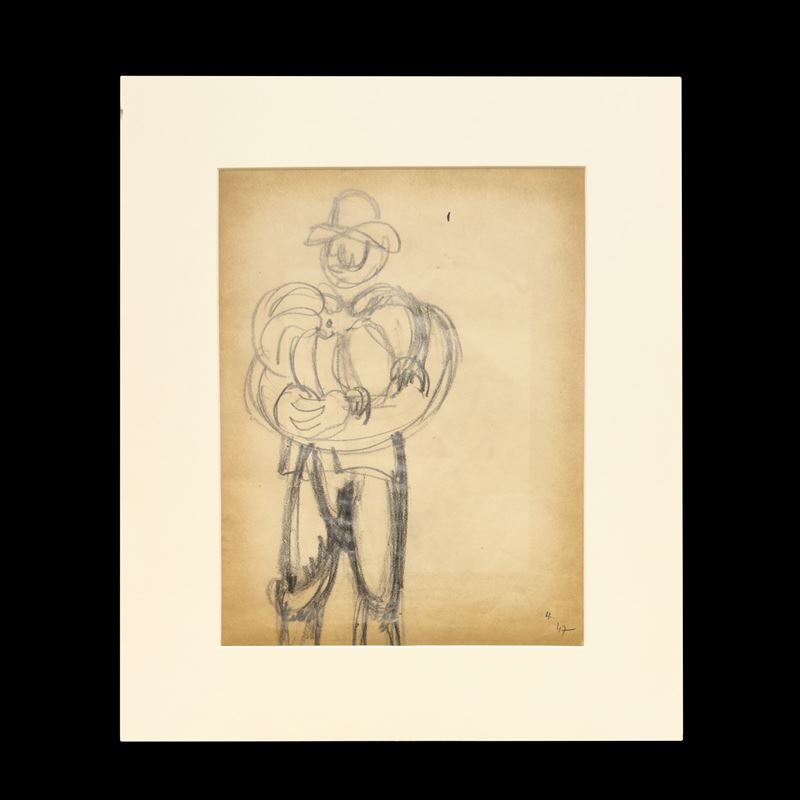 Jean Hélion, Uomo con cappello (carboncino su carta)