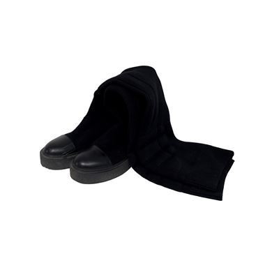 Max Mara, Paio di stivali sopra il ginocchio in pelle nera e lana, taglia 39 (collezione Autunno/...