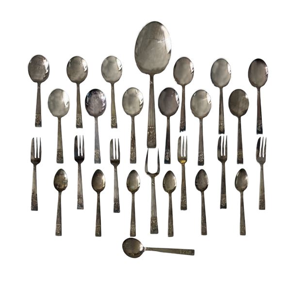 Servizietto da dolce in metallo argentato, Inghilterra