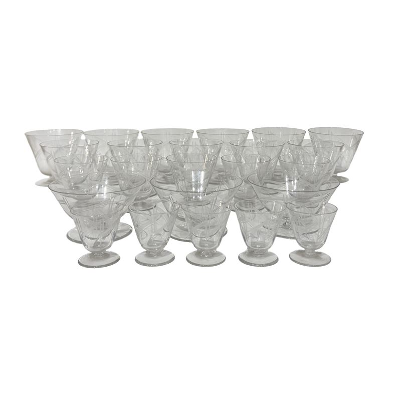 Servizio di bicchieri in cristallo, anni '50