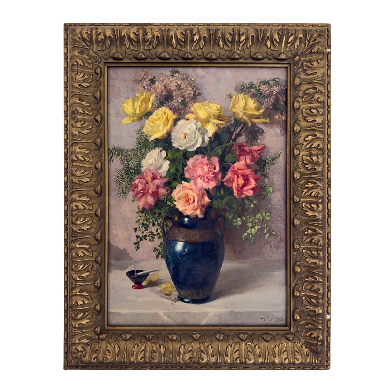 Luigi De Servi, Vaso di fiori con posacenere e sigaretta