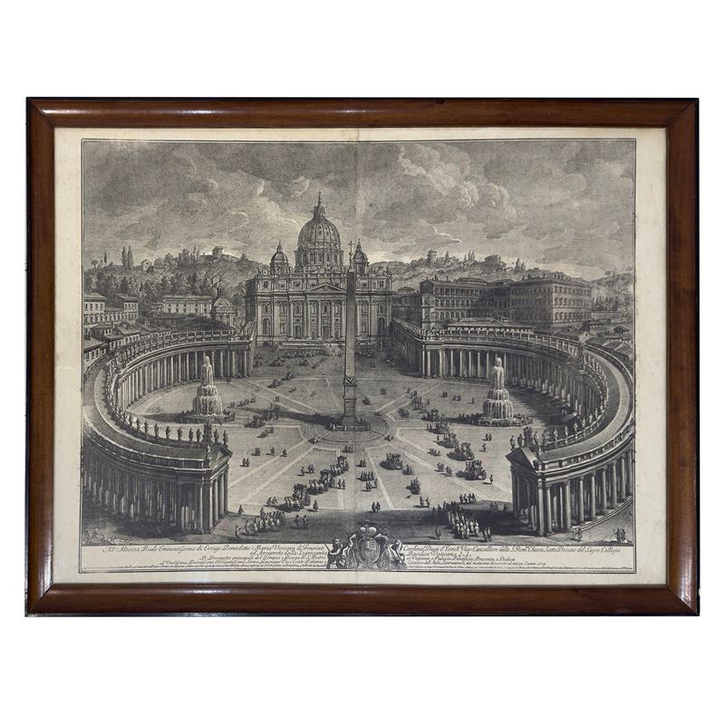 Giuseppe Vasi, Veduta di Piazza San Pietro, acquaforte